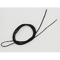 Waxed Polyester Cord, woven,  0.8/1.0mm, Black, cut, 750mm length