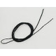 Waxed Polyester Cord, woven,  0.8/1.0mm, Black, cut, 750mm length