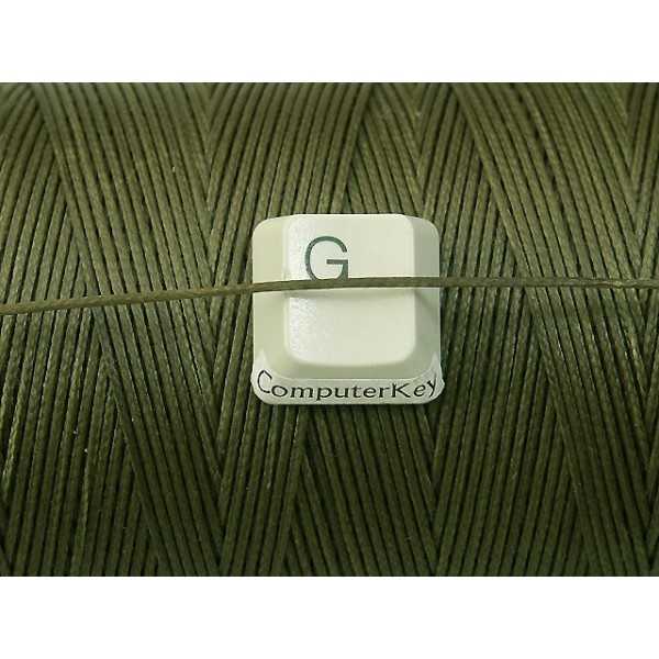 Waxed Polyester Cord, woven, 1.0mm, Olive Green, per 5 metres