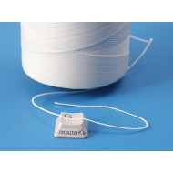 Waxed Polyester Cord, woven, White, per roll