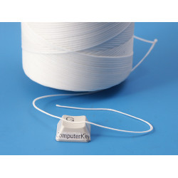 Waxed Polyester Cord, woven, White, per roll