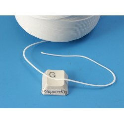 Waxed Polyester Cord, woven, White, per 5 metre
