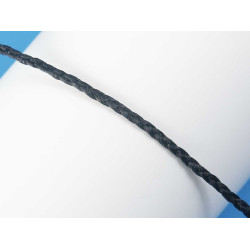 Waxed Plaited 3 strand Polyester Cord, by the metre, FINE 2.0x1.0mm, Black