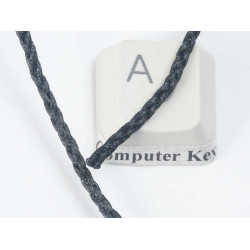 Waxed Plaited 3 strand Polyester Cord, by the metre, FINE 2.0x1.0mm, Black