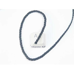 Waxed Plaited 3 strand Polyester Cord, by the metre, MEDIUM 2.5x1.1mm, Black