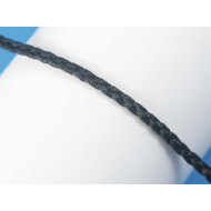 Waxed Plaited 3 strand Polyester Cord, by the metre, THICK 3.0x1.5mm, Black