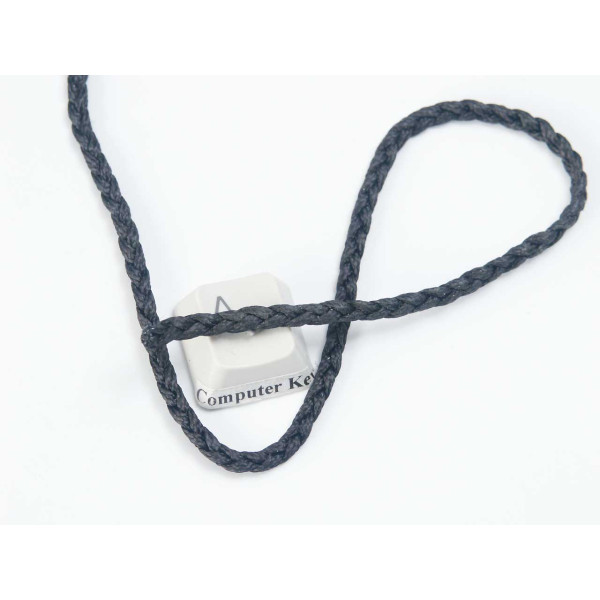 Waxed Plaited 3 strand Polyester Cord, by the metre, EXTRA-THICK 3.2x2.0mm, Black
