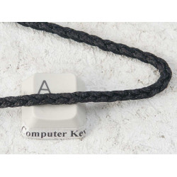 Waxed Plaited 3 strand Polyester Cord, by the metre, EXTRA-THICK 3.2x2.0mm, Black