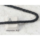 Waxed Plaited 3 strand Polyester Cord, by the metre, EXTRA-THICK 3.2x2.0mm, Black