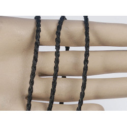 Waxed Plaited 4 strand Polyester Cord, by the metre, THICK 3.0mm, Black