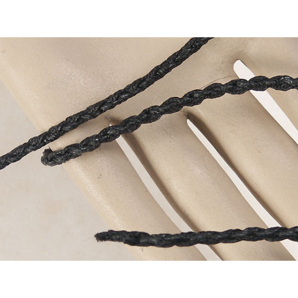 Waxed Plaited 4 strand Polyester Cord, by the metre, EXTRA-THICK 3.5mm, Black