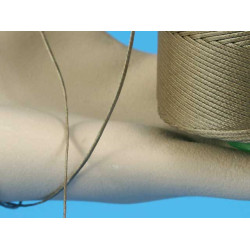 Waxed Polyester Cord, woven, Natural Flax, per roll