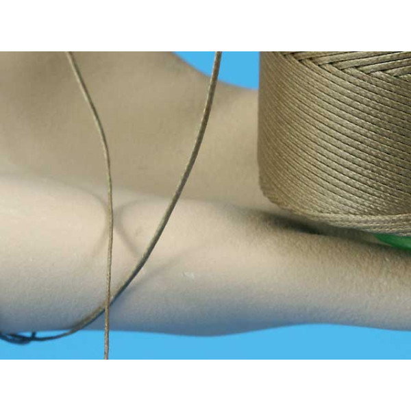 Waxed Polyester Cord, woven, Natural Flax, per roll