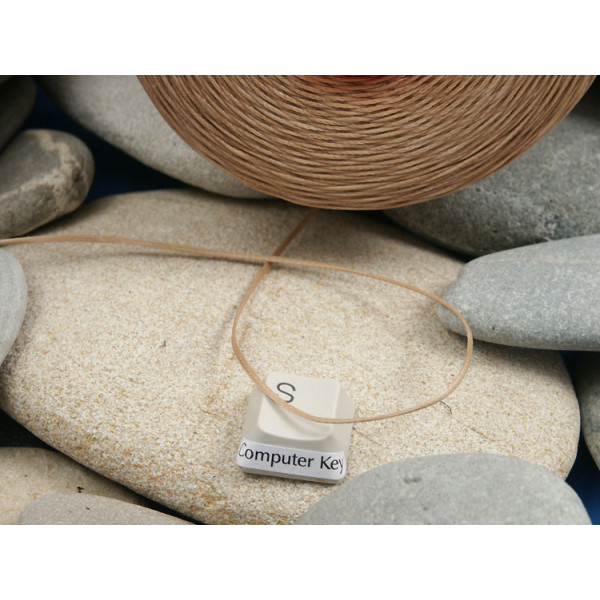 END OF LINE: Waxed Polyester Cord, woven, Beige, per 5 metres