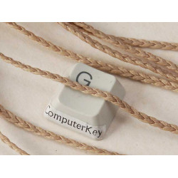 Waxed Plaited 3 strand Polyester Cord, by the metre, MEDIUM, Beige