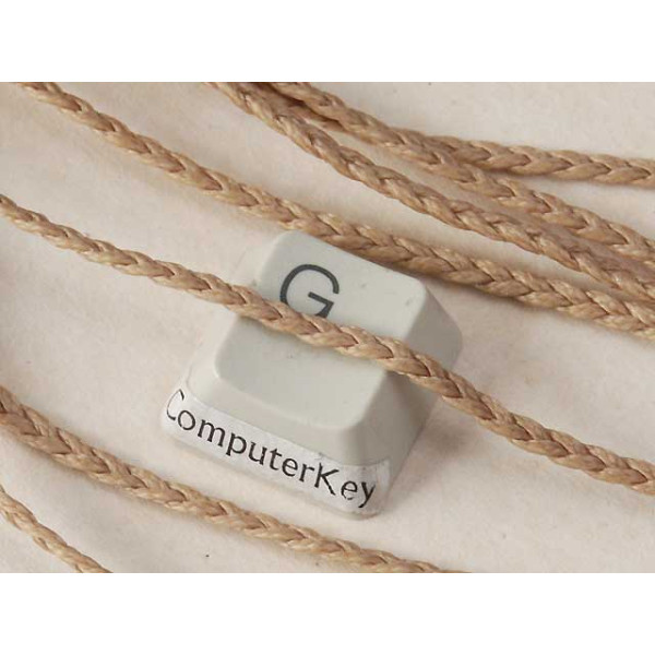 Waxed Plaited 3 strand Polyester Cord, by the metre, MEDIUM, Beige