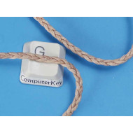 Waxed Plaited 3 strand Polyester Cord, by the metre, THICK, Beige