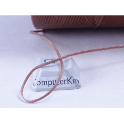 Waxed Polyester Cord, woven, 0.8mm or 1.0mm, Light Brown, per 5 metres