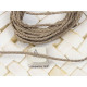 Waxed Plaited 3 strand Polyester Cord, by the metre, MEDIUM-THICK 3.0x1.5mm, Natural Flax colour