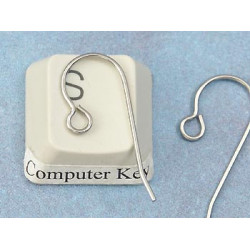 Earring hook, 430 Stainless Steel, pair