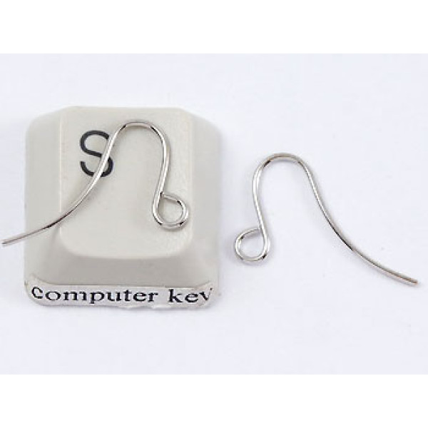 Earring hook, small plain, Nickel free, pair