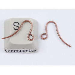 Earring hook, small plain, NF antique copper, pair