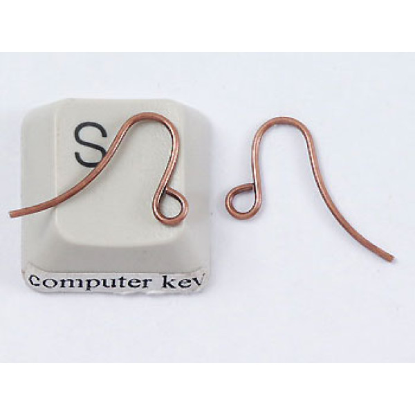 Earring hook, small plain, NF antique copper, pair