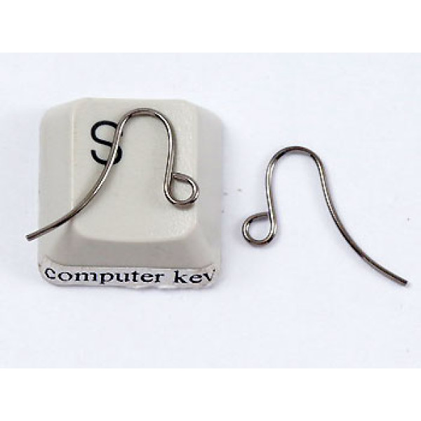 Earring hook, small plain, NF gunmetal black, pair