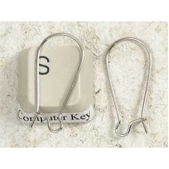 Small-Med Kidney Wires, 24mm, NF platinum colour, per pair