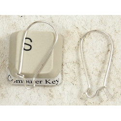 Small-Med Kidney Wires, 24mm, silver plate, per pair