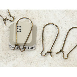 Small-Med Kidney Wires, 24mm, antique bronze, per pair