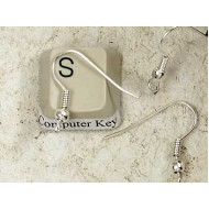 Earring hook with ball & coil, silver plate, front loop, pair