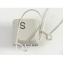 Deluxe Medium Kidney Wire, 30mm, NF silver plate, pair