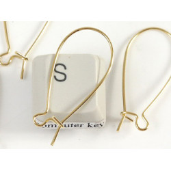 Deluxe Medium Kidney Wire, 30mm, NF gilt plate, pair