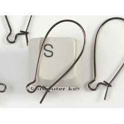 Deluxe Medium Kidney Wire, 30mm, NF gunmetal black, pair