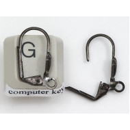 Lever-back French earring clips for pierced ears, black, per pair