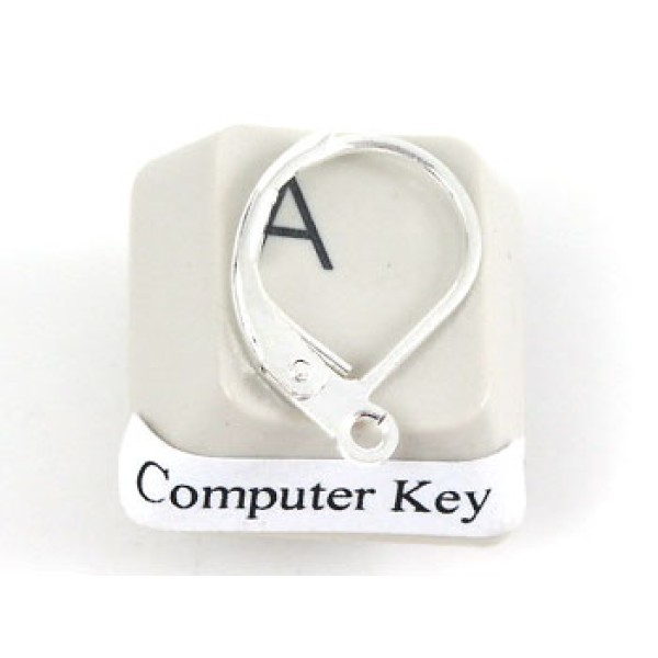 Lever-back French earring clips, silver plate, per pair
