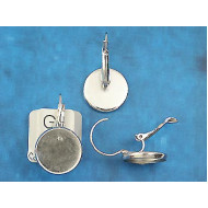 14mm Bezel earring setting, B-grade, NF platinum colour, pair