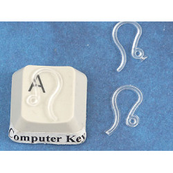 Earring hook, plastic, 10x14, per 10 prs