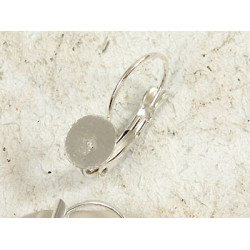 SECONDS Earring hook with plain pad, silver plate, pair