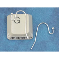 Earring Hooks with ball, silver plate, pair