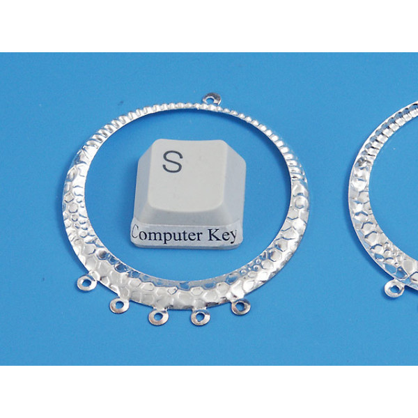 Filigree Chandelier, Round, Five Loops, silver plate, each