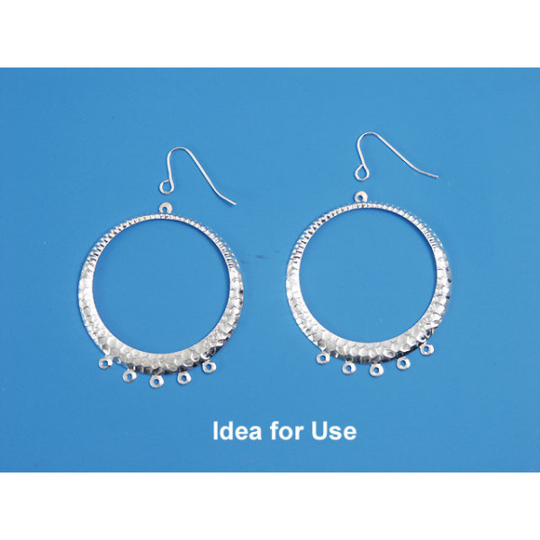 Filigree Chandelier, Round, Five Loops, silver plate, each