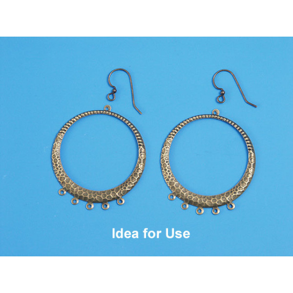 Filigree Chandelier, Round, Five Loops, ant bronze, each
