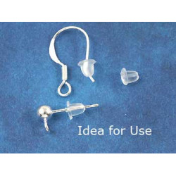 Earring stud back Nut, 4mm, plastic, per 100 pair