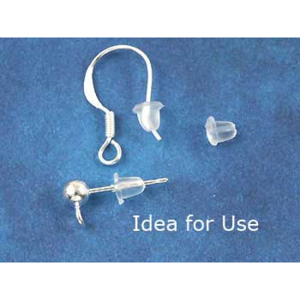 Earring stud back Nut, 4mm, plastic, per 100 pair
