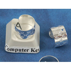 Ear Cuff, stars, with hole, silver, Each