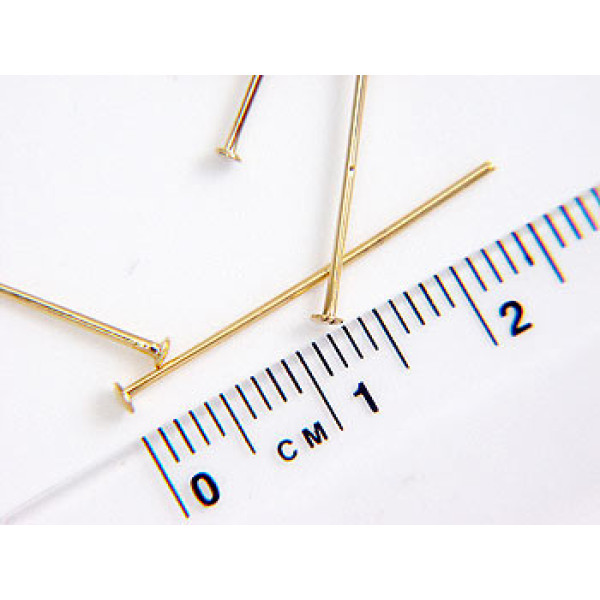 SECONDS: Head Pin, 25mm, gilt, bag of 50