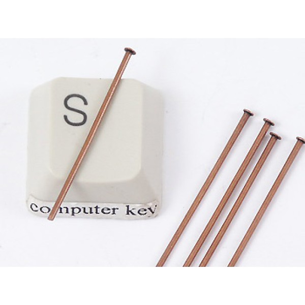 Head Pin, 1 inch, standard, antique copper plate, bag of 50