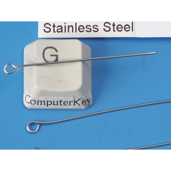Eye Pin, 1.5 inch (40mm), 0.6mm dia, Stainless Steel, per 50